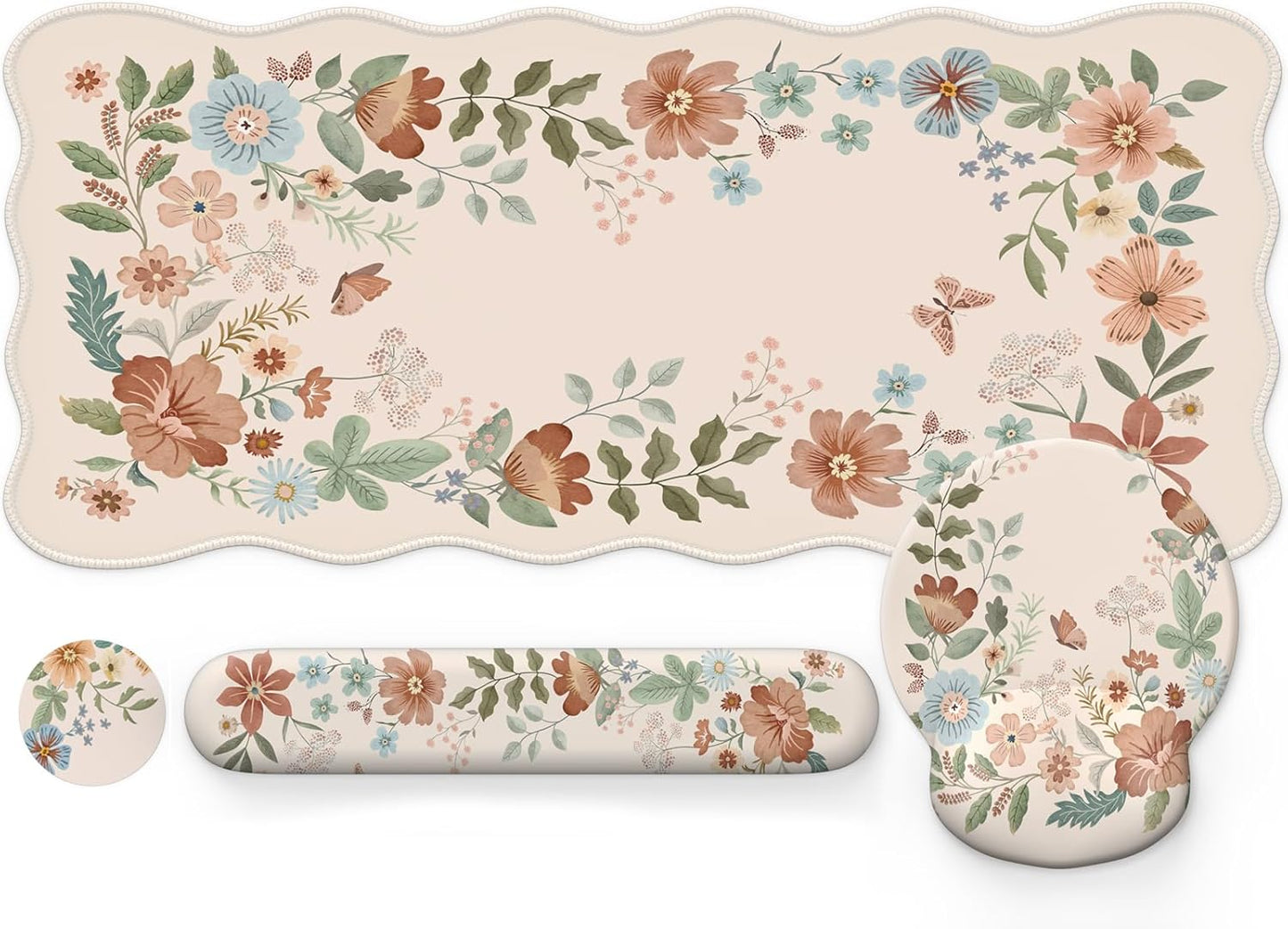 iLeadon Floral Mouse Pad Set: Ergonomic Support & Style