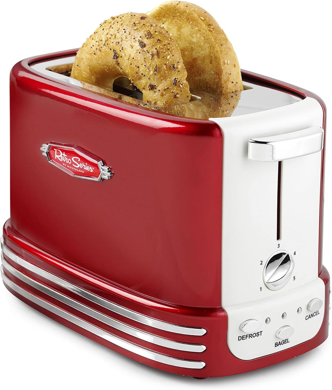 Nostalgia Retro Wide 2-Slice Toaster with Vintage Design
