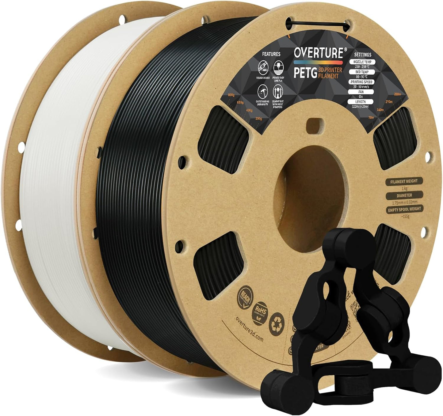 OVERTURE PETG Filament 1.75mm for High-Quality 3D Printing