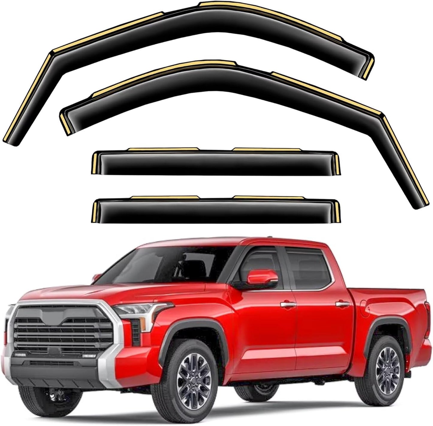 In-Channel Window Rain Guards for Toyota Tundra 2022-2025