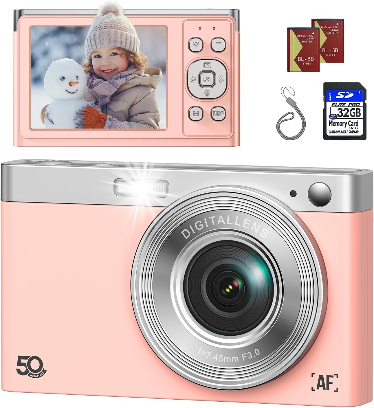 Vlog Like a Pro: FHD 1080P 50MP Point & Shoot Camera Set
