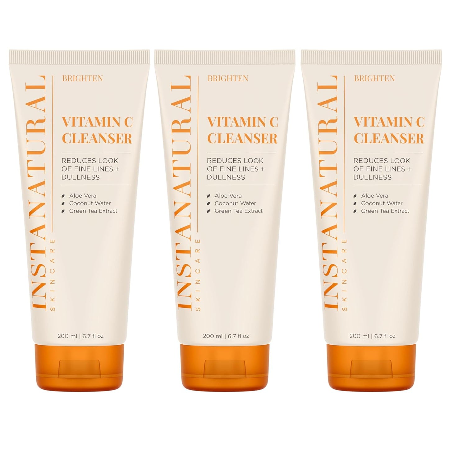 InstaNatural Vitamin C Cleanser 3 Pack for Radiant Skin