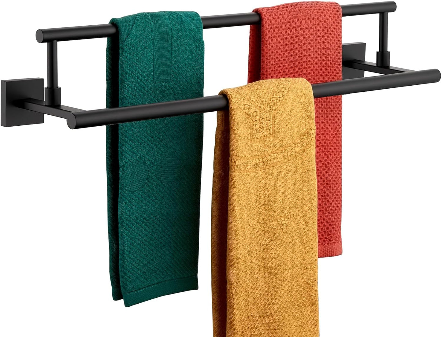 KOKOSIRI 24-Inch Double Towel Bars in Matte Black for Modern Spaces