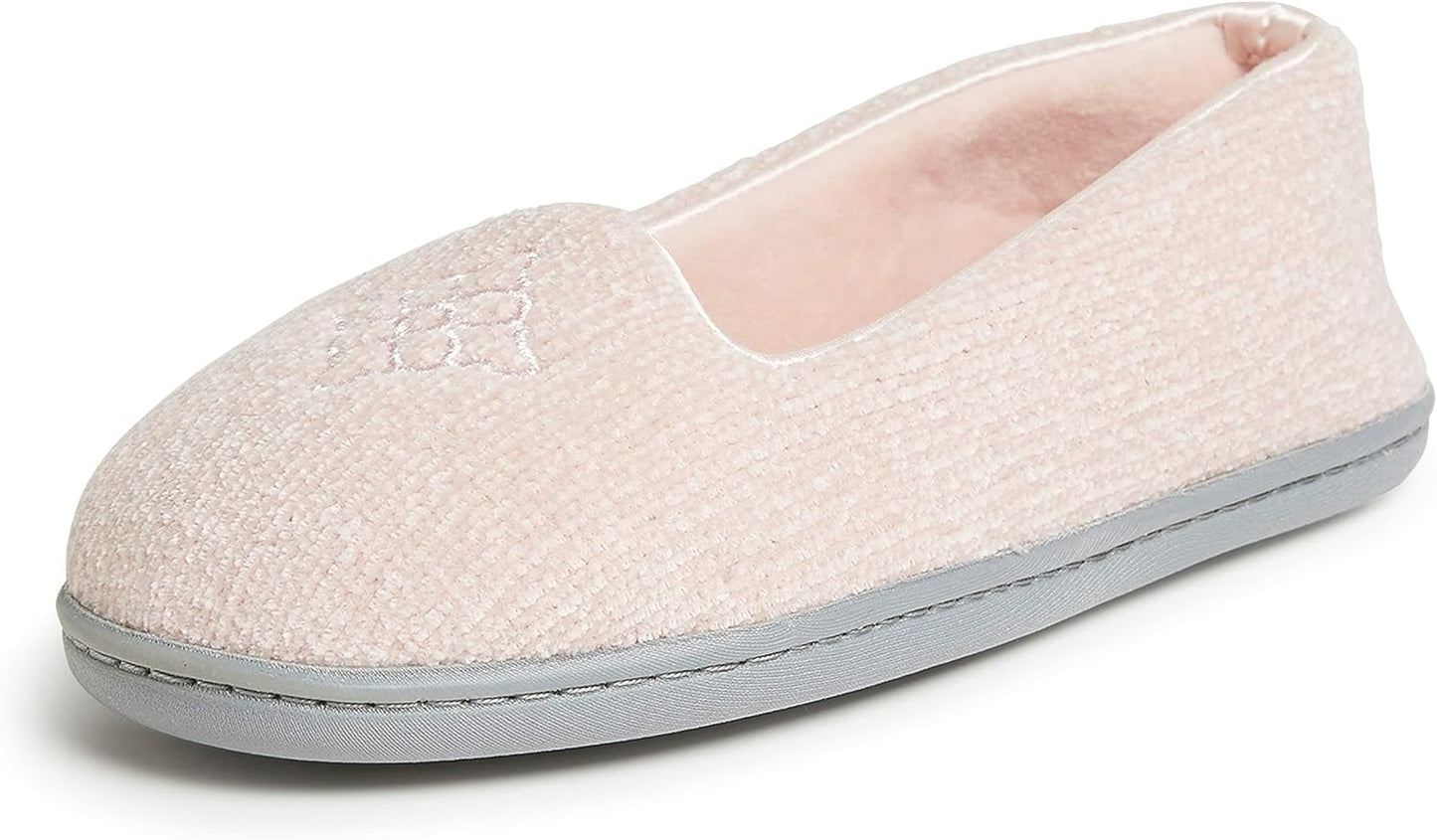 Dearfoams Women's Cozy Memory Foam Indoor Ballet Slippers