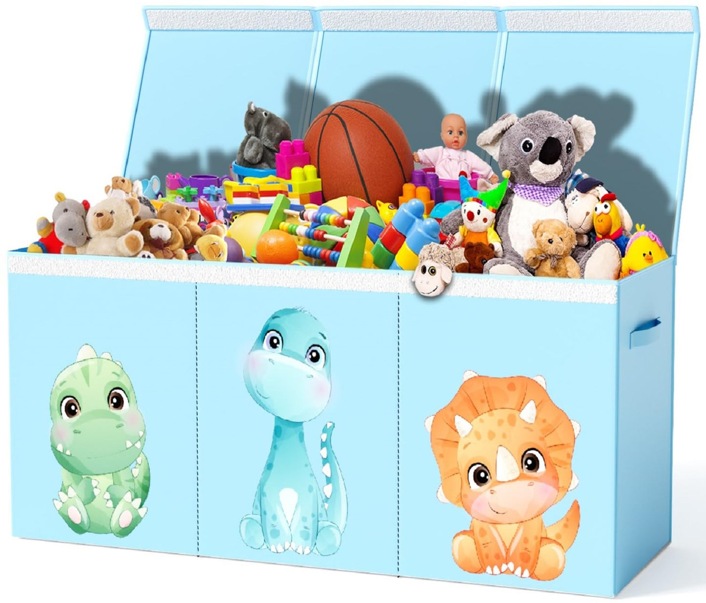 Extra Large Dinosaur Toy Box for Kids - Sturdy Organizer Bin