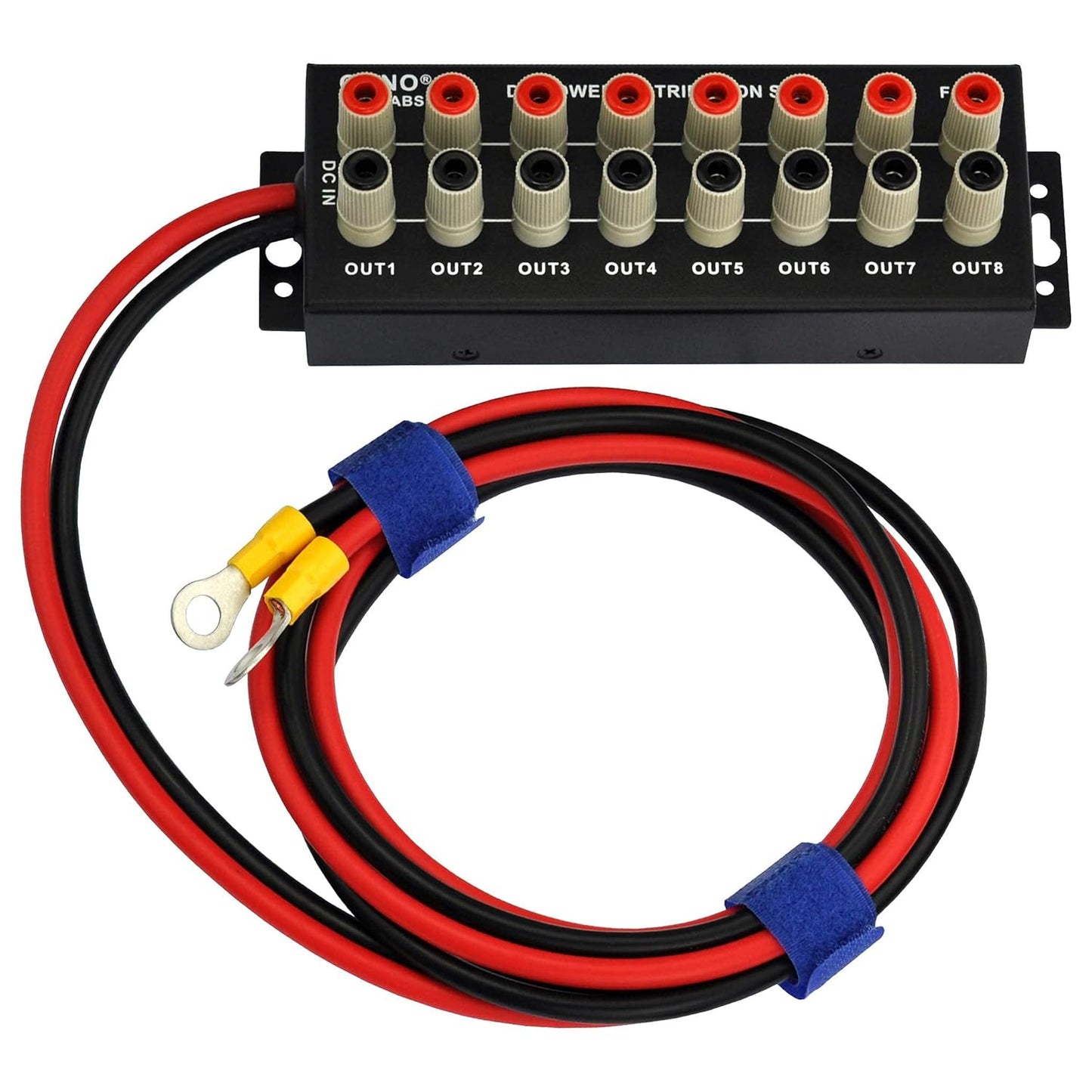 Banana Jack 8 Outlet DC Power Distribution Strip for Heavy-Duty Use