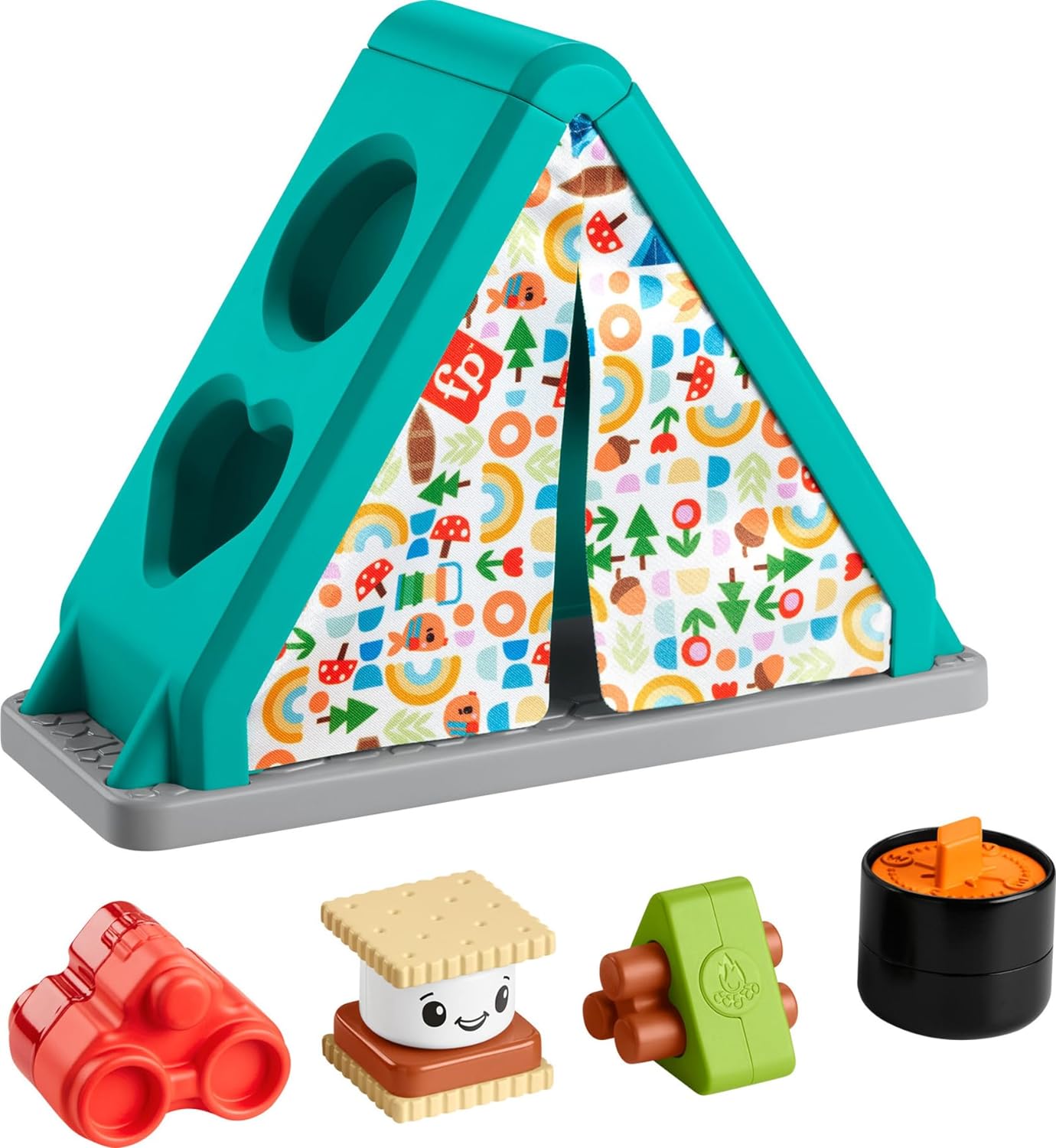 Fisher-Price Camping Tent Block Sorting Toy for Infants 6+ Months