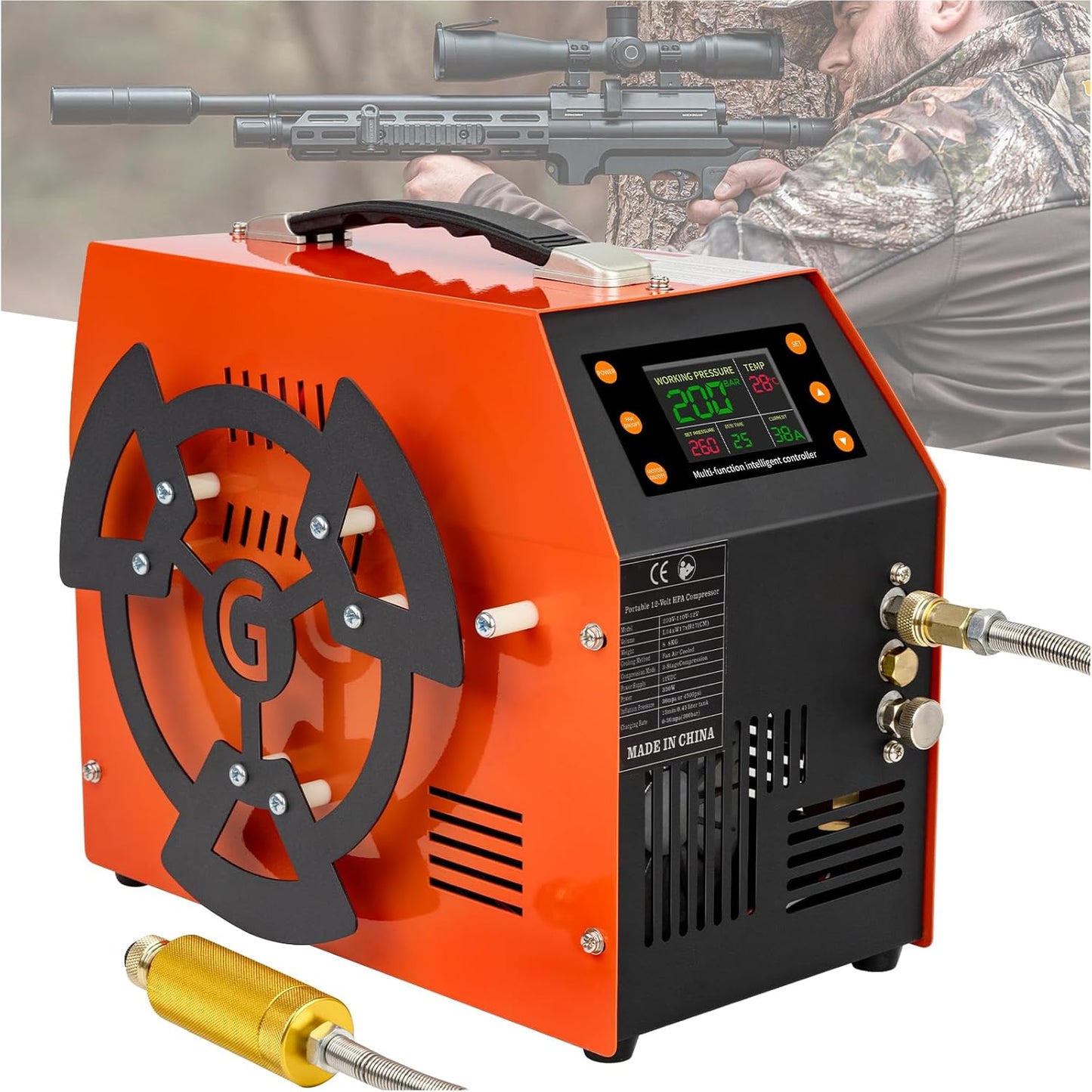 High-Precision Air Compressor: Auto Stop, Water/Oil-Free, LCD, 4500Psi