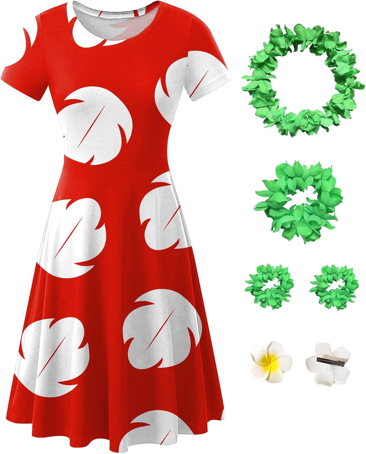 Maisolly Halloween Women's Red Leaf Cosplay Costume Dress