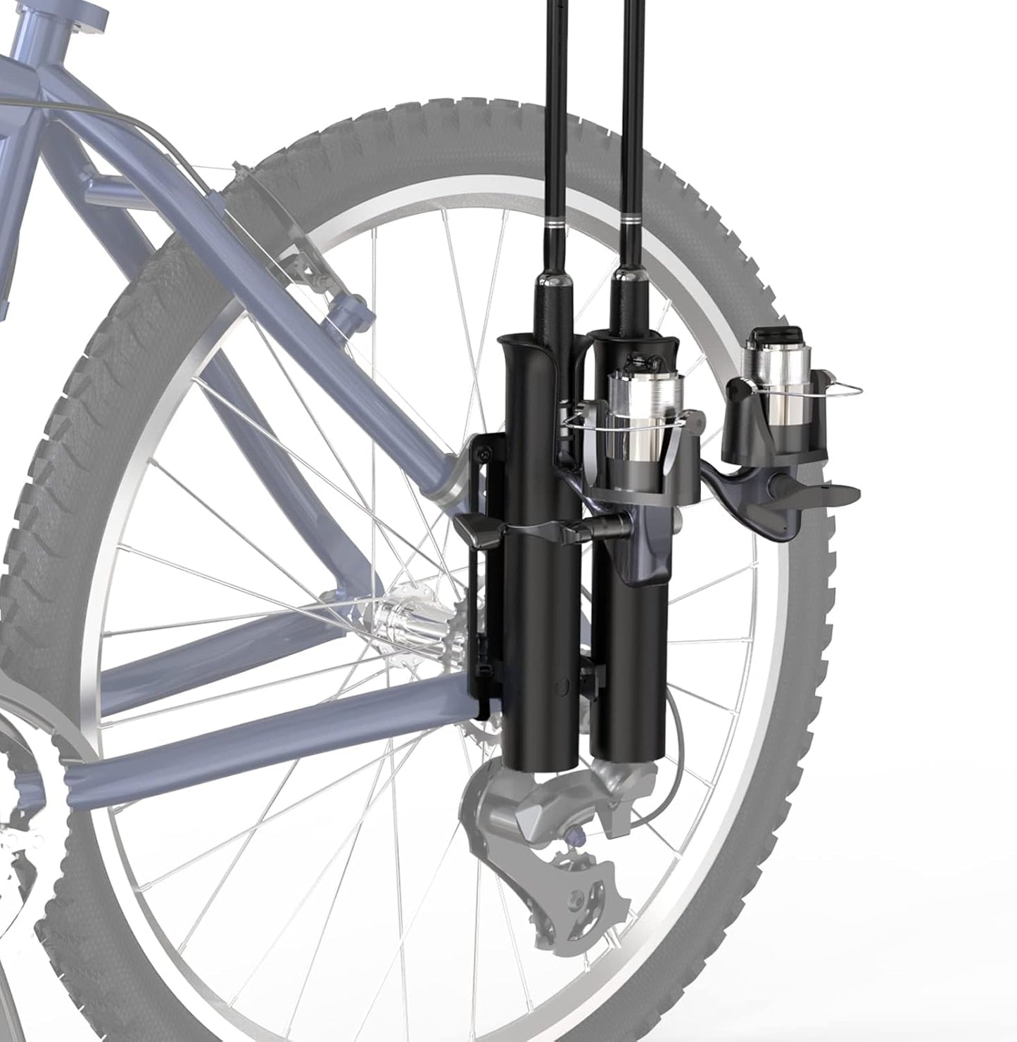 Bike Mounted Dual Rod Holder for Easy Fishing!