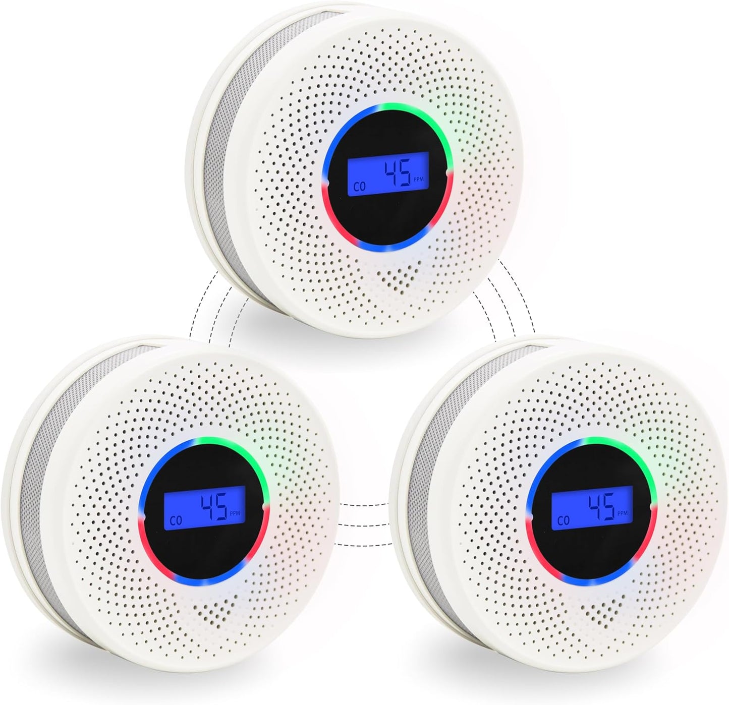 3Pack Upgraded Interlinked Smoke and CO Detector for Safety