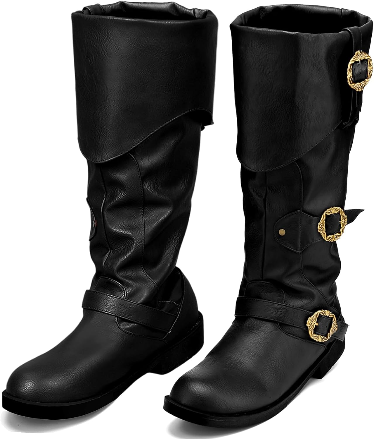 Cuffbow Pirate Costume Boots for Men - Medieval Renaissance Style