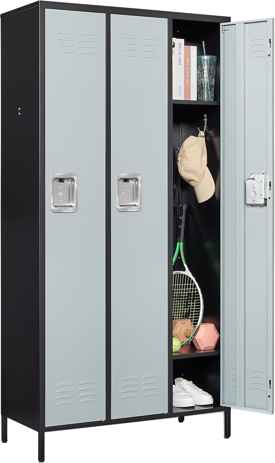 Letaya Metal Lockers for Employees - 3 Door Storage Solution