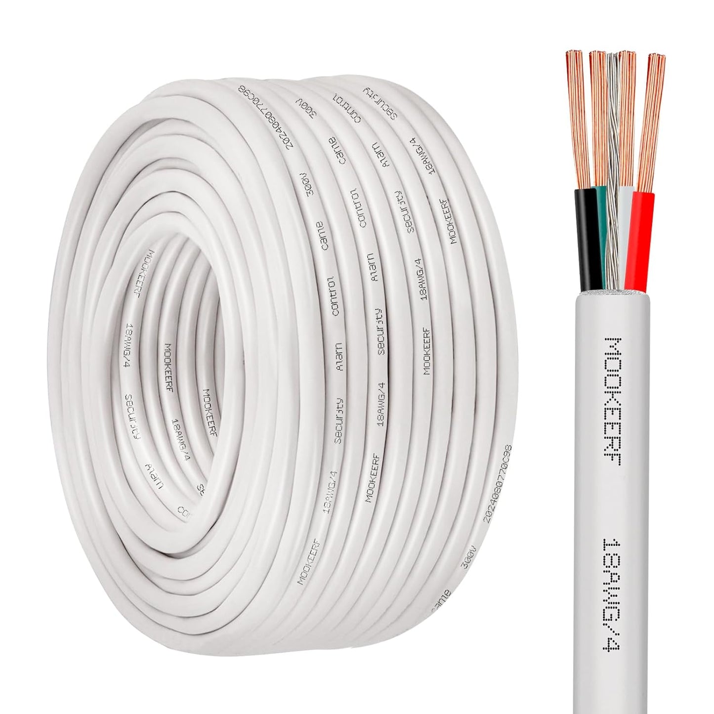 18 AWG 4 Conductor Shielded Plenum Cable for Security Systems