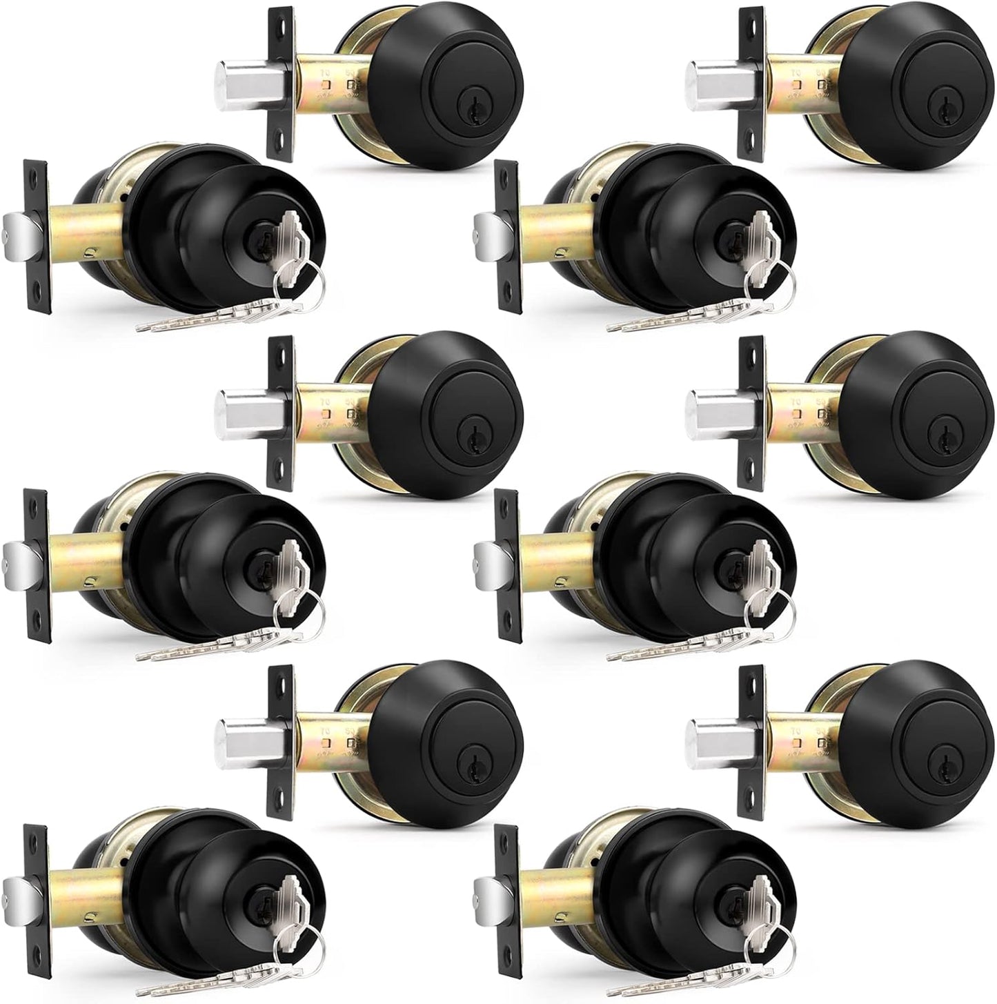 Probrico Front Door Keyed Entry Knobs and Deadbolt Combo Set