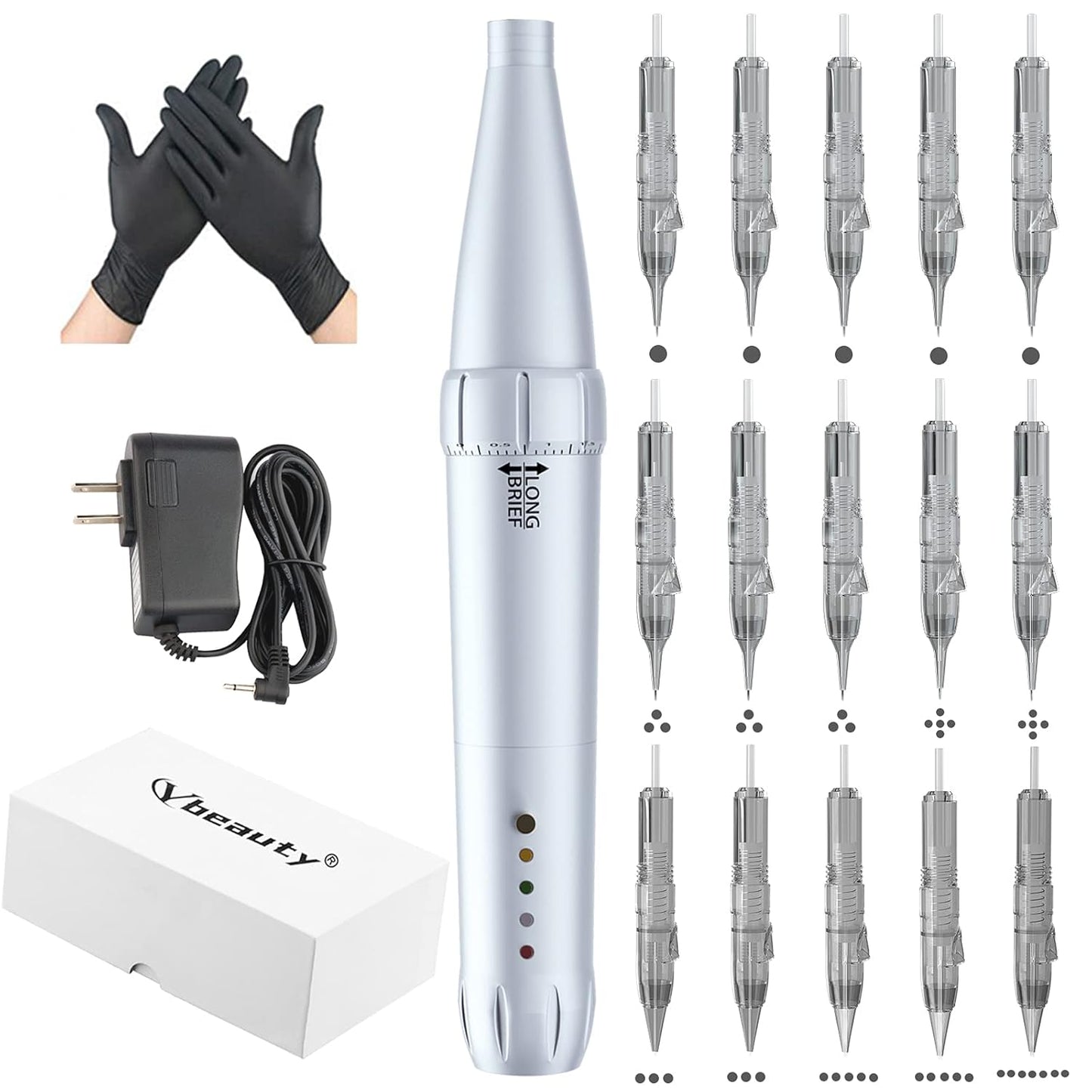 Ybeauty Microblading Kit - Precise Micropigmentation Pen with 15 Needles