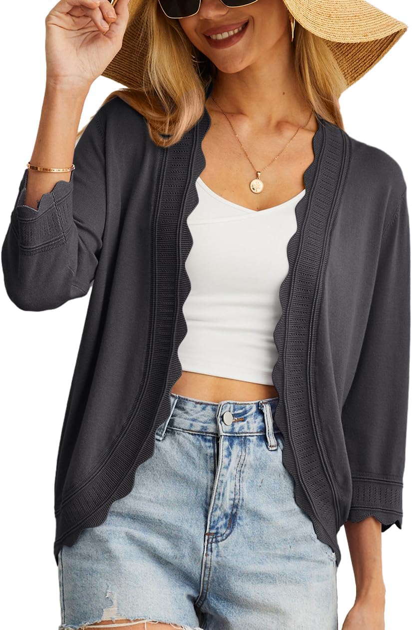 GRECERELLE Women's 3/4 Sleeve Summer Cardigan for Stylish Comfort