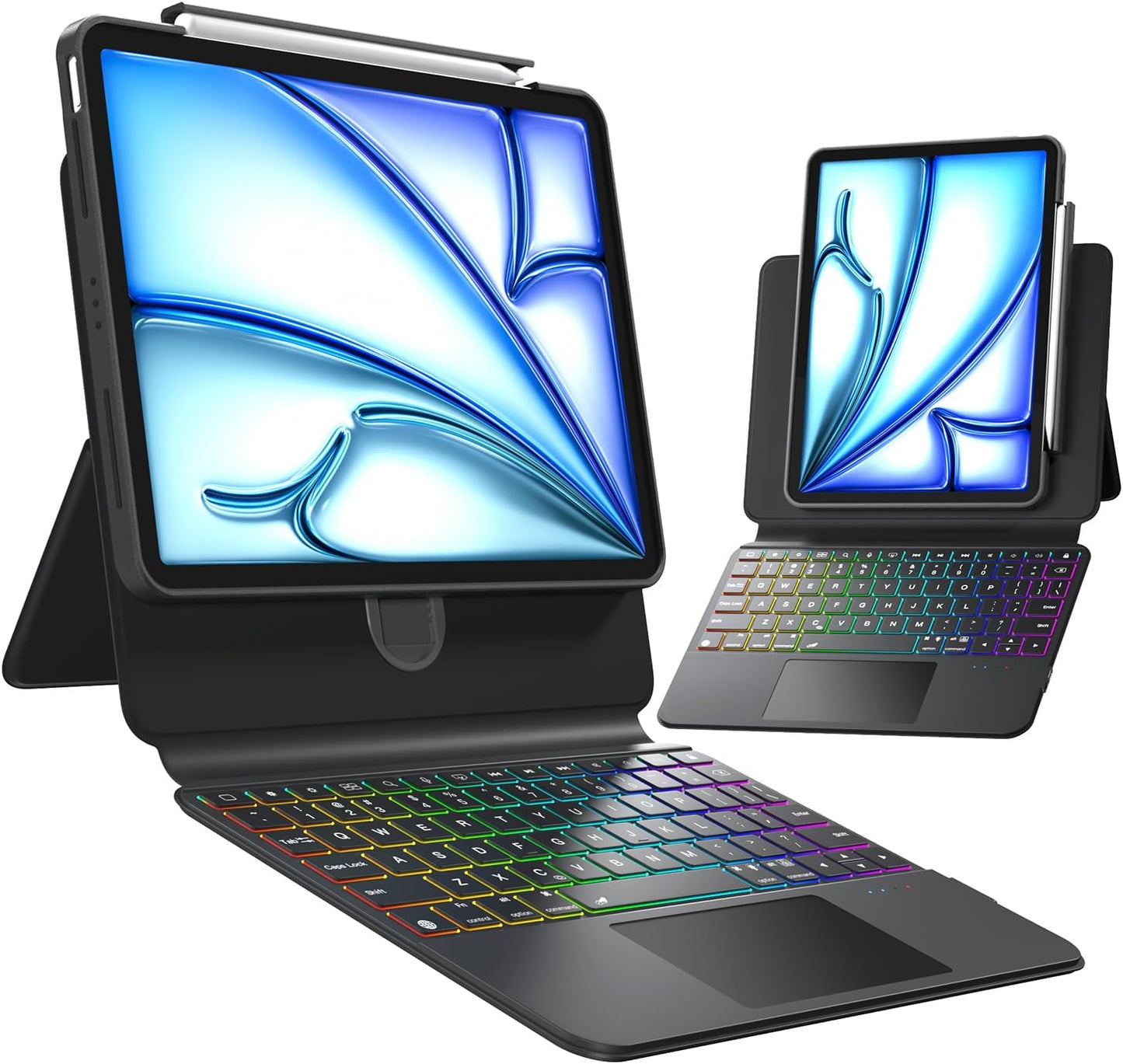 360 Rotating Keyboard Case for 2024 iPad Pro 13-inch, Black