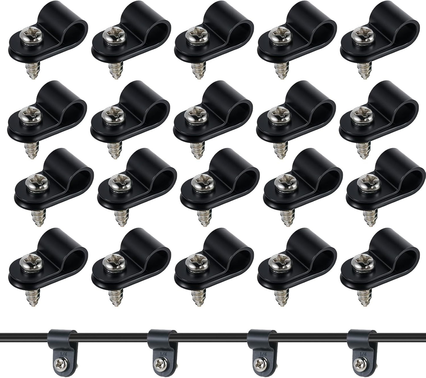 50 Pack Outdoor Cable Clips - Easy Cord Management