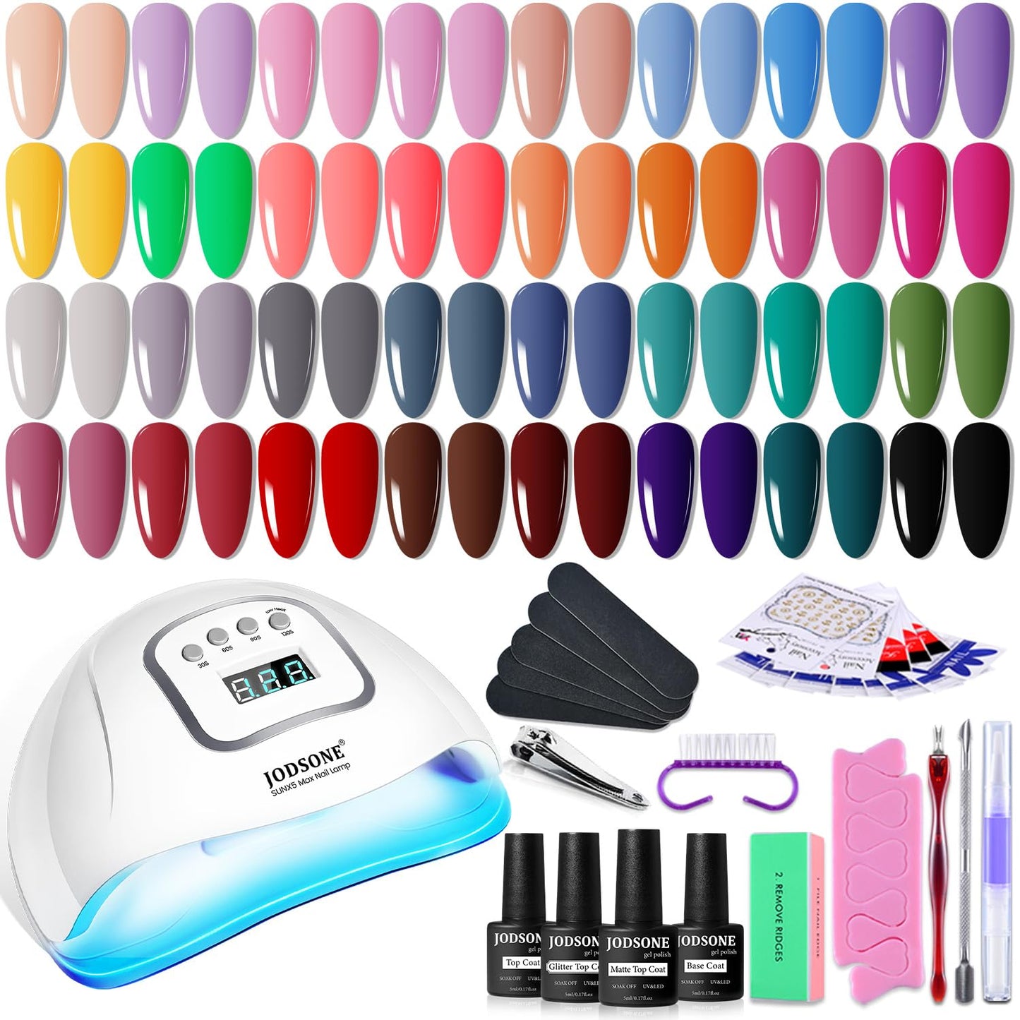 JODSONE Gel Nail Polish Kit with UV Light for DIY Manicure