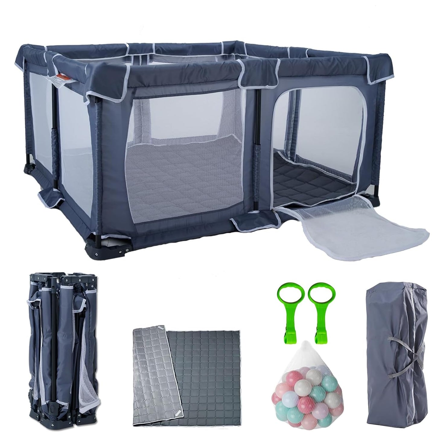 Foldable Baby Playpen for Indoor and Outdoor Use, 50in x 50in