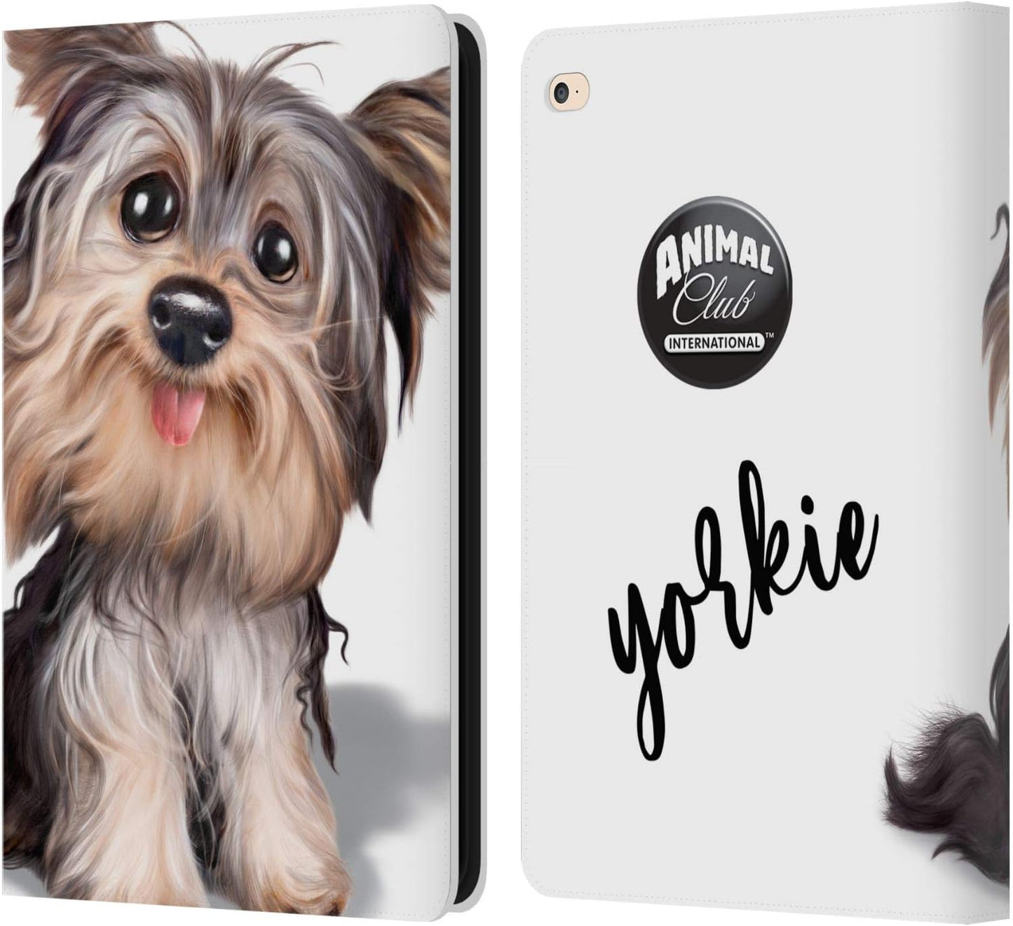 Animal Club International Yorkie Faces Leather Wallet Case for iPad
