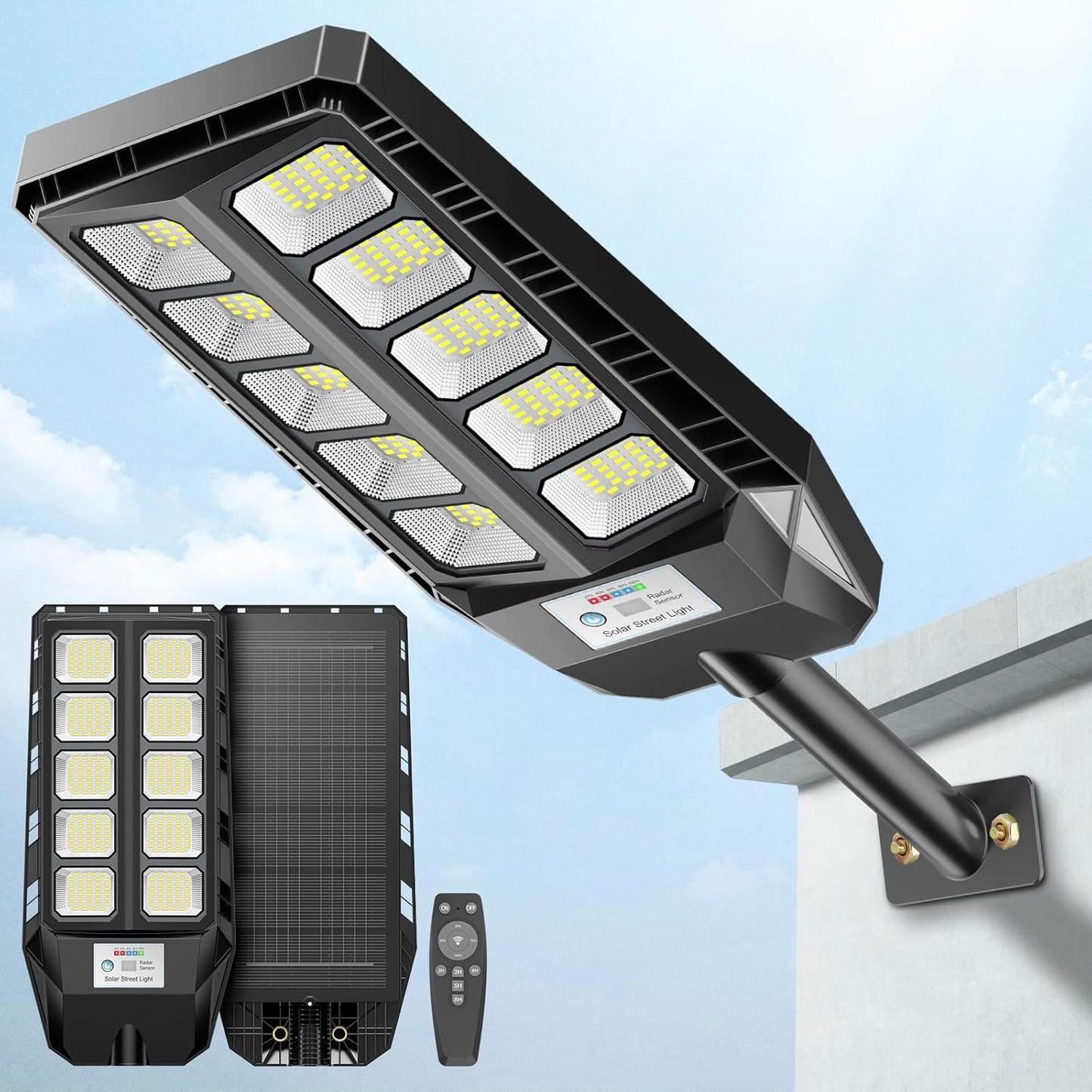 Solar Lights Outdoor for Yard, IP66 Waterproof Security Flood Lights