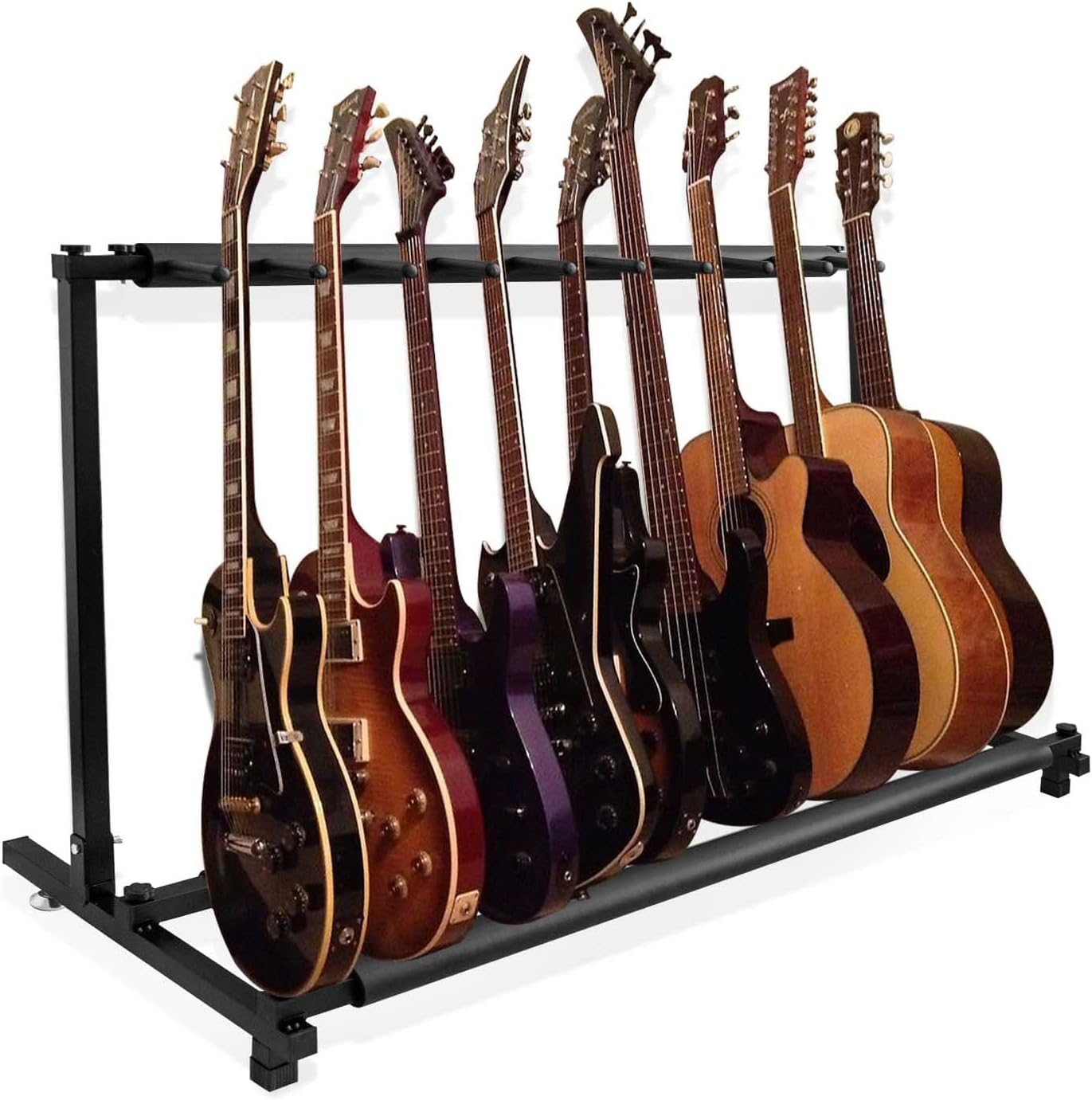 9-Space Foldable Guitar Stand - Display & Storage Solution