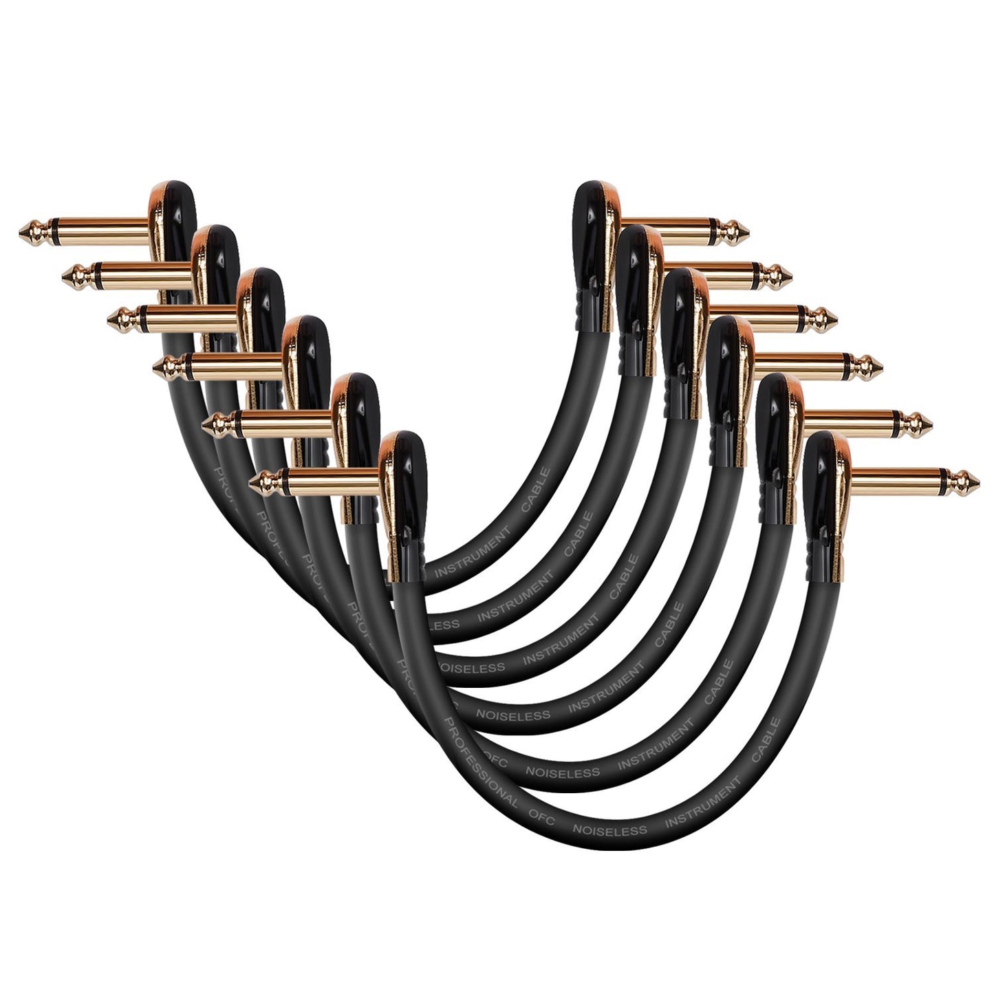 Donner 6-Pack Right Angle Guitar Patch Cables - Effortless Pedal Connectivity
