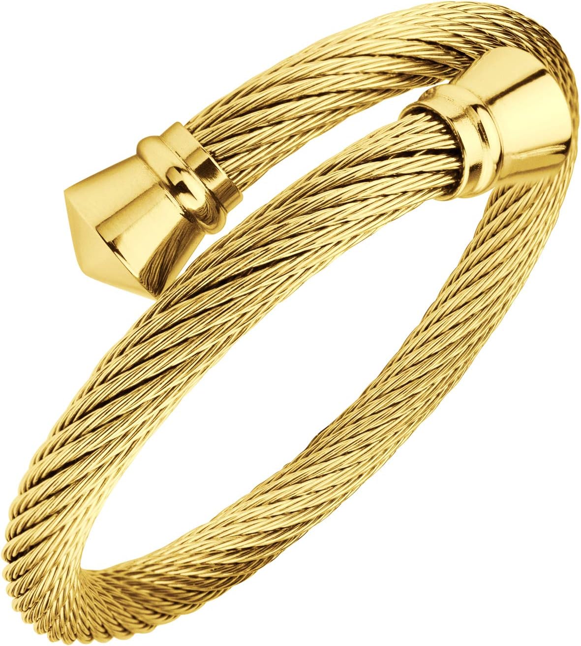 Vintage Stainless Steel Twisted Cuff Bracelet - Timeless Elegance