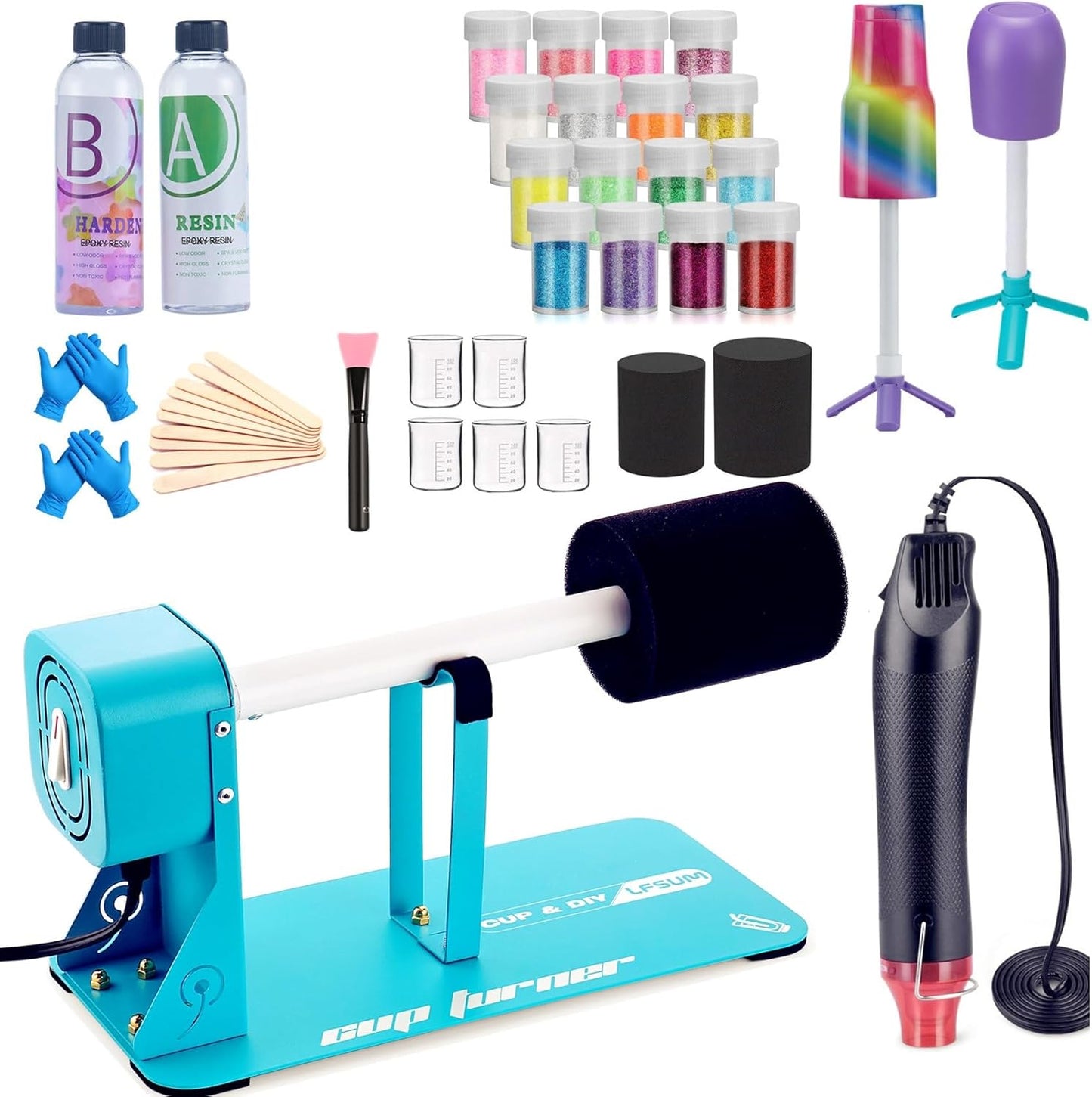 LFSUM Cup Turner Kit for Crafts Tumbler and Glitter Powder