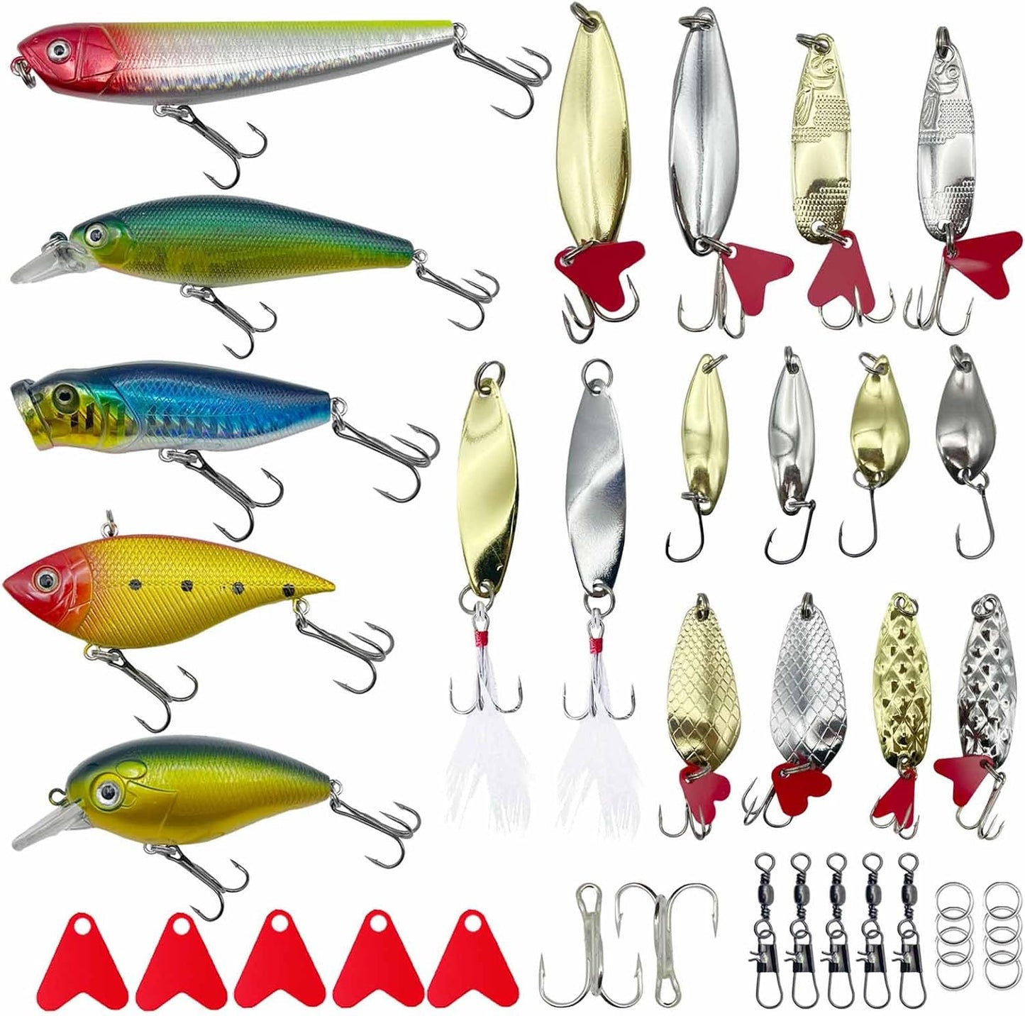 Bass Fishing Lure Set - 40 Pcs Tackle Box Kit