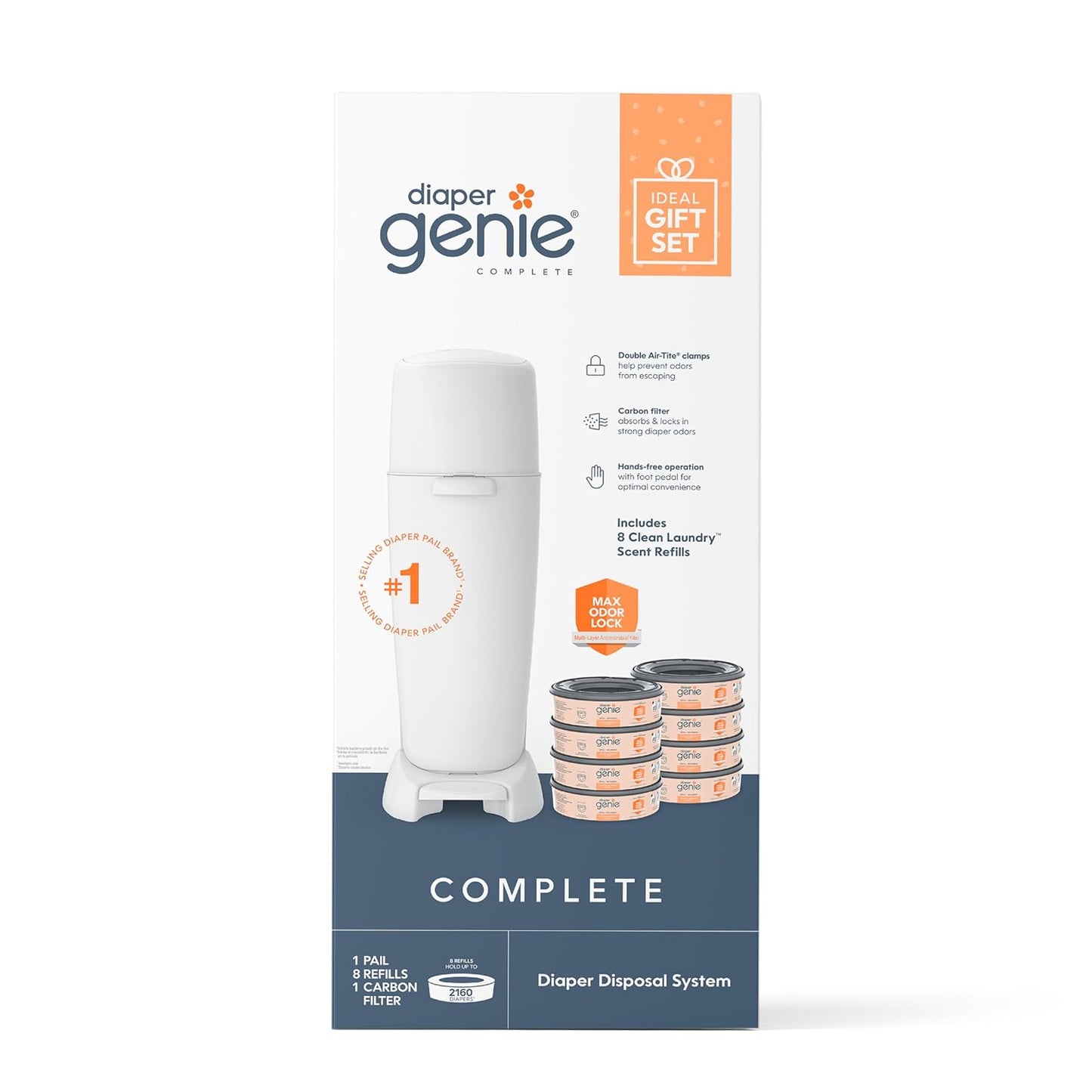 Diaper Genie Complete Diaper Pail Gift Set for New Parents
