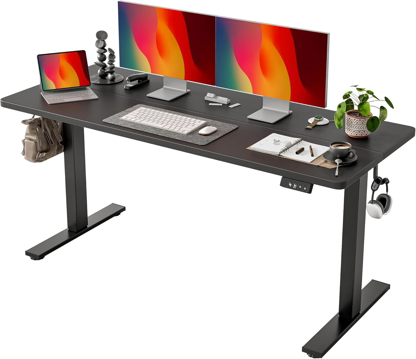TIQLAB Electric Height Adjustable Standing Desk for Home Office