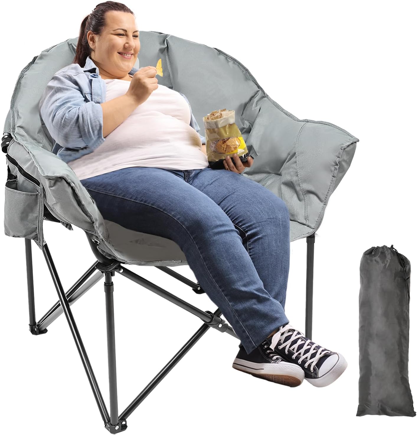 MOPHOTO Oversized Folding Camping Chair for Ultimate Comfort