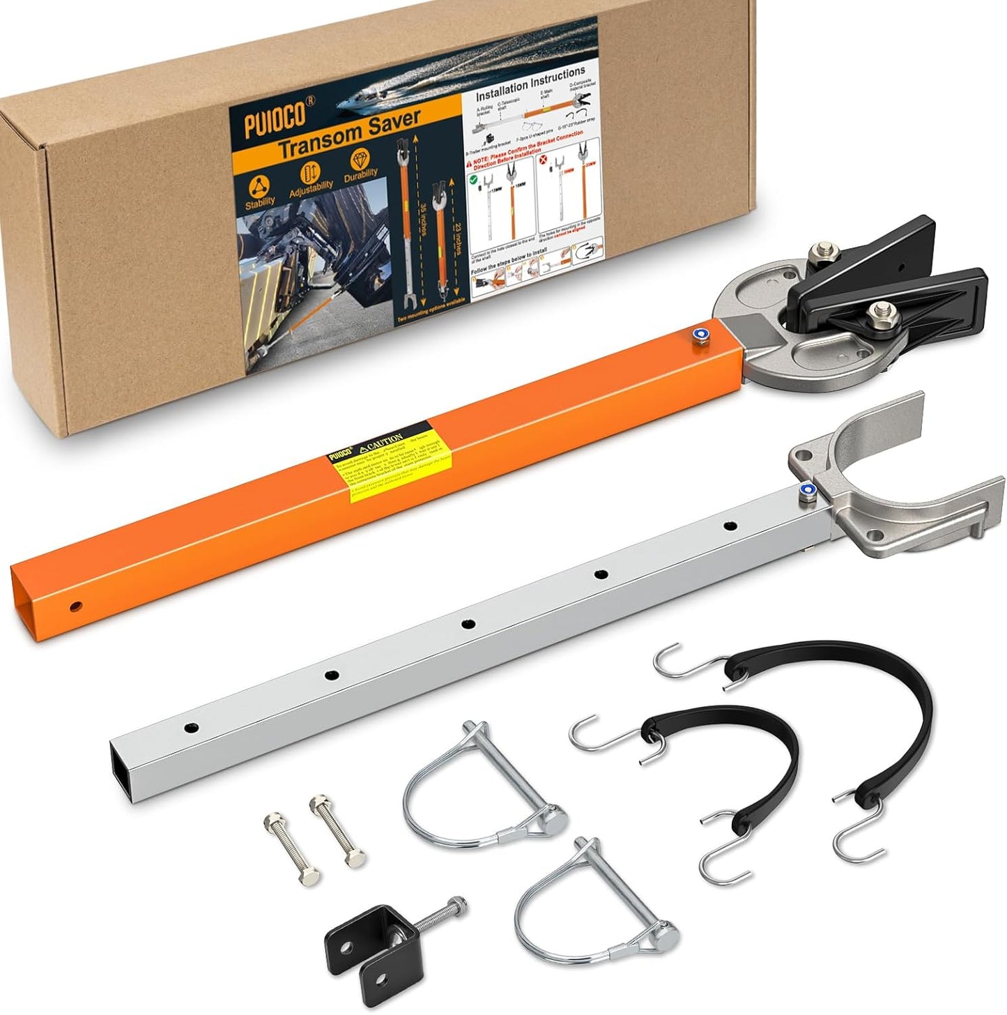 Adjustable Boat Transom Saver for Outboard Motor Support