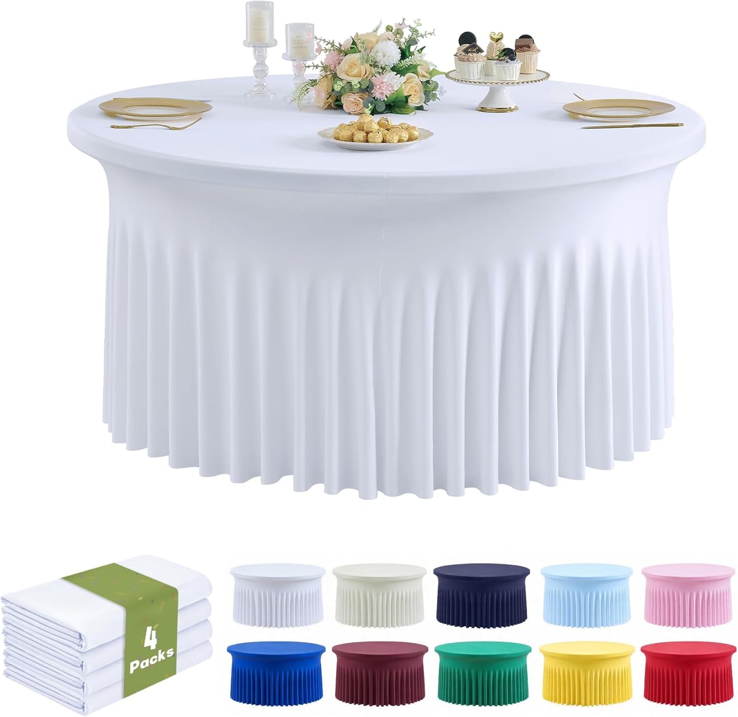 Elegant 60in Round Spandex Tablecloths for Any Occasion