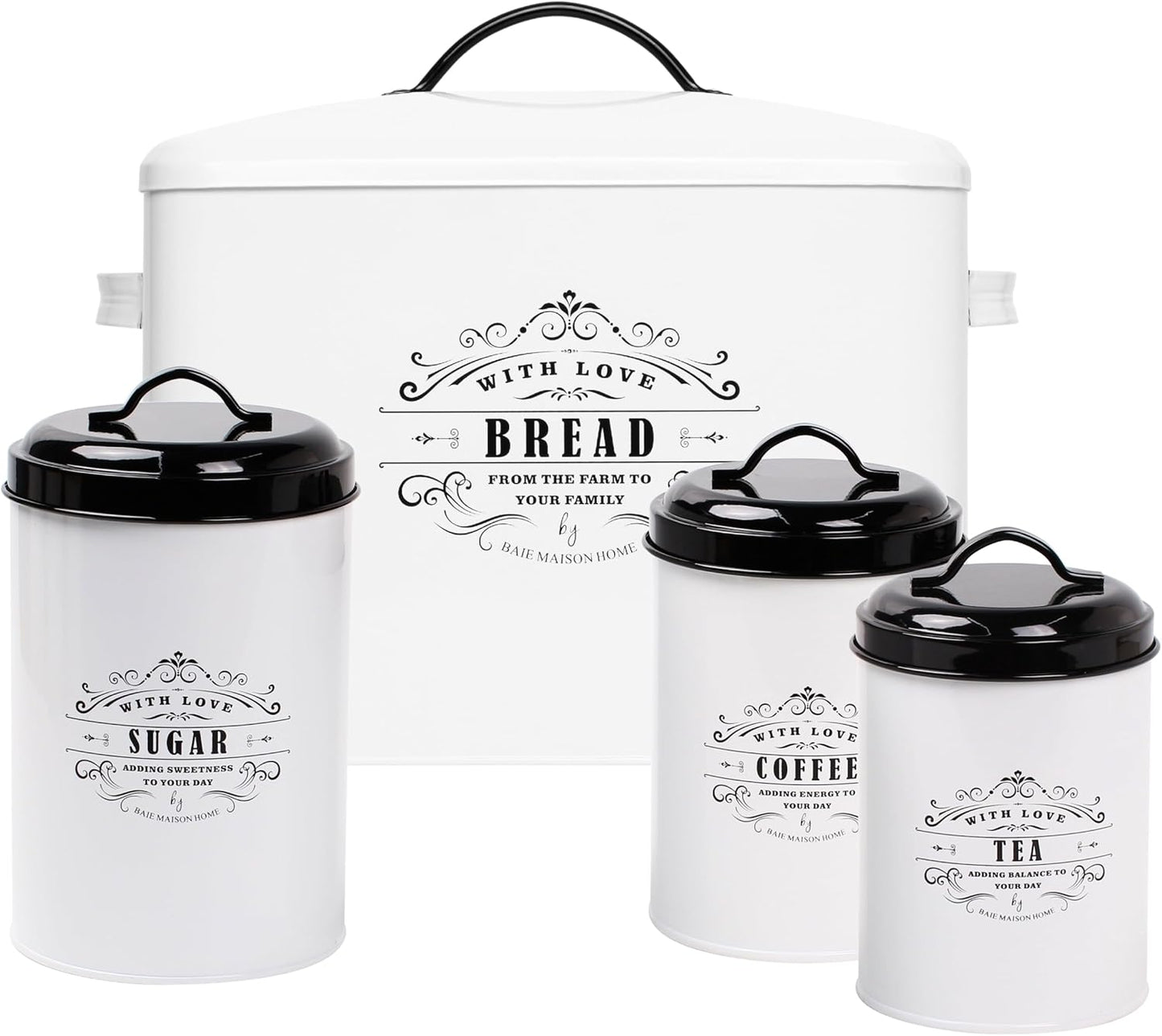 Baie Maison White Farmhouse Bread Box & Canister Set Review