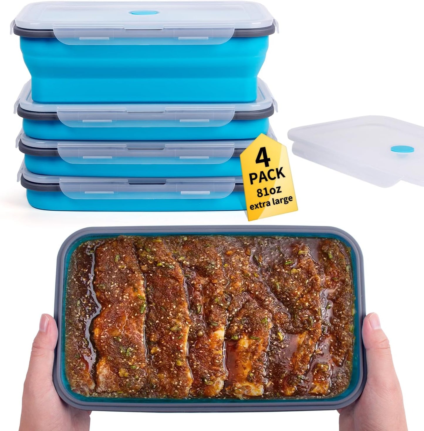 XXL Collapsible Food Storage Containers for Kitchen Prep
