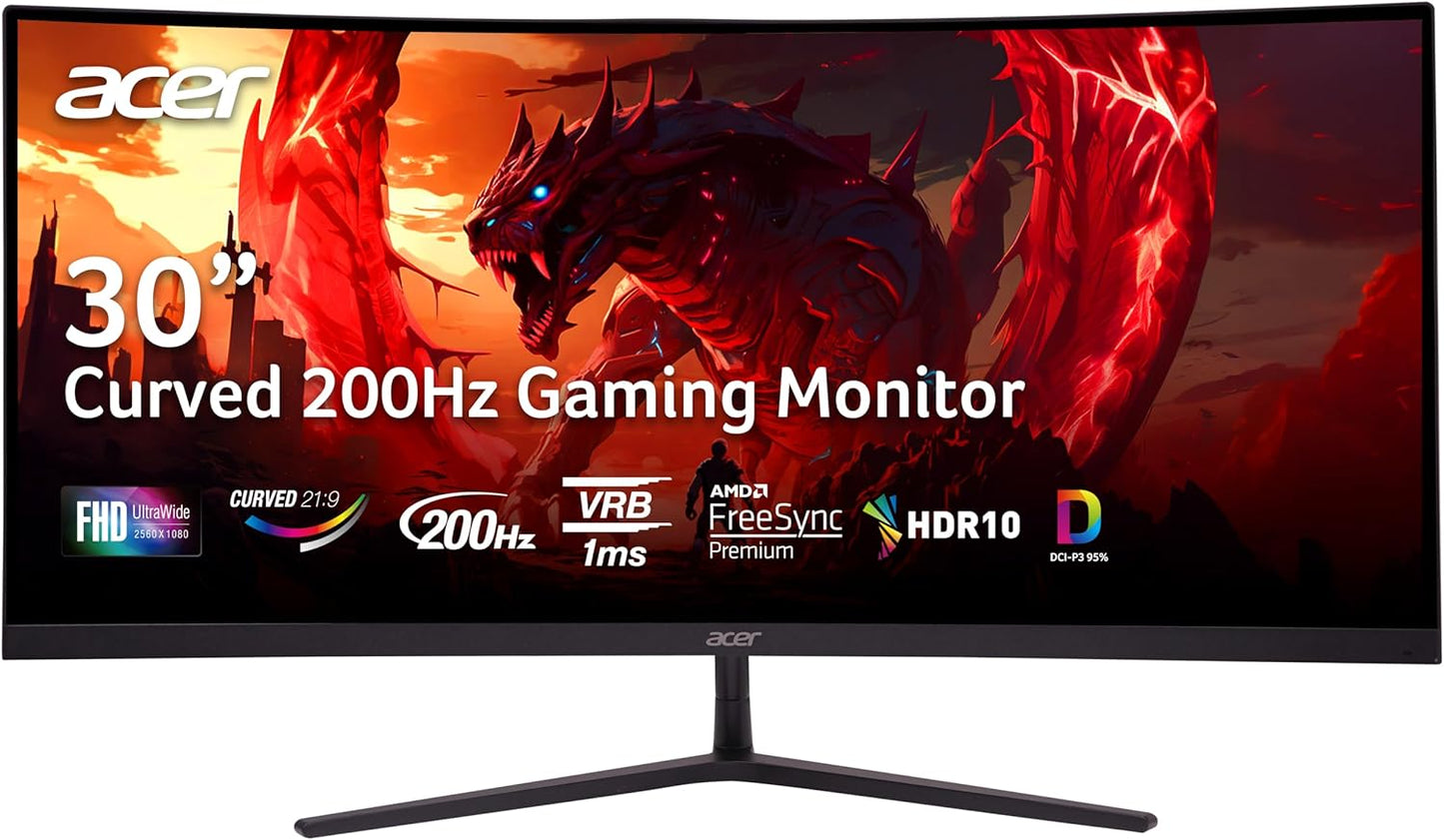 acer Nitro 29.5 Inch Curved Gaming Monitor with FreeSync