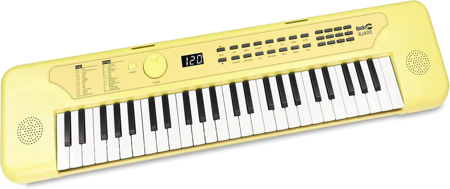 RockJam 49-Key USB Keyboard with Lessons & Stickers