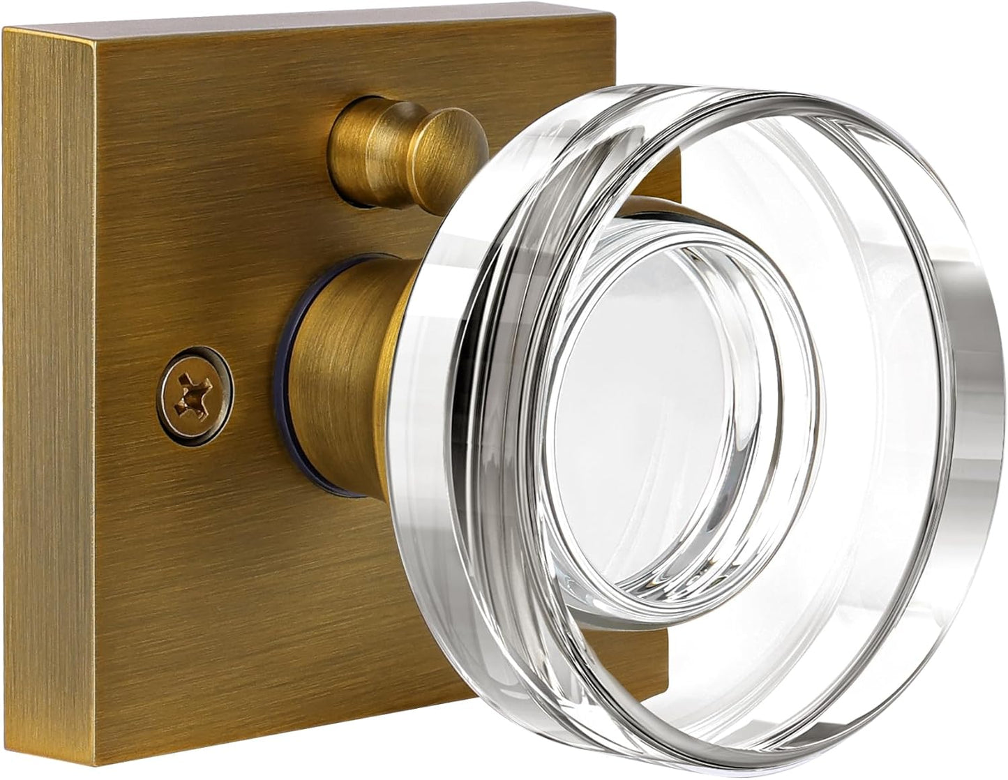 coolnews Crystal Door Knobs Antique Brass for Privacy