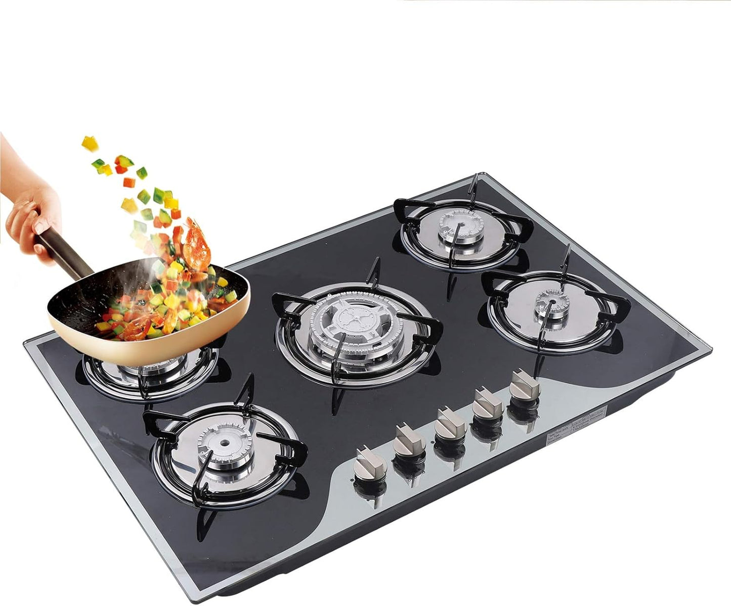 Built-in Gas Cooktop with 5 Burners for Versatile Cooking Needs