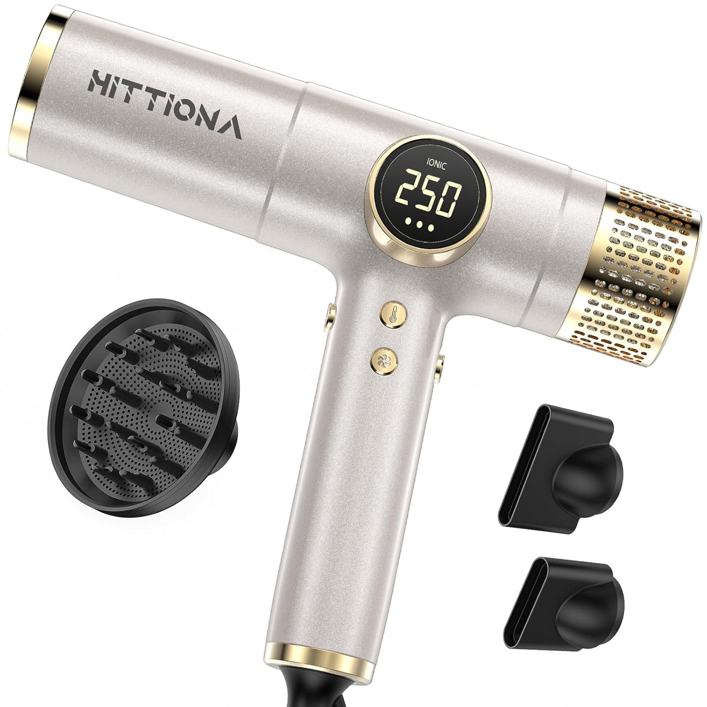 HITTIONA Ionic Hair Dryer - Fast Drying & Low Noise Professional Blow Dryer