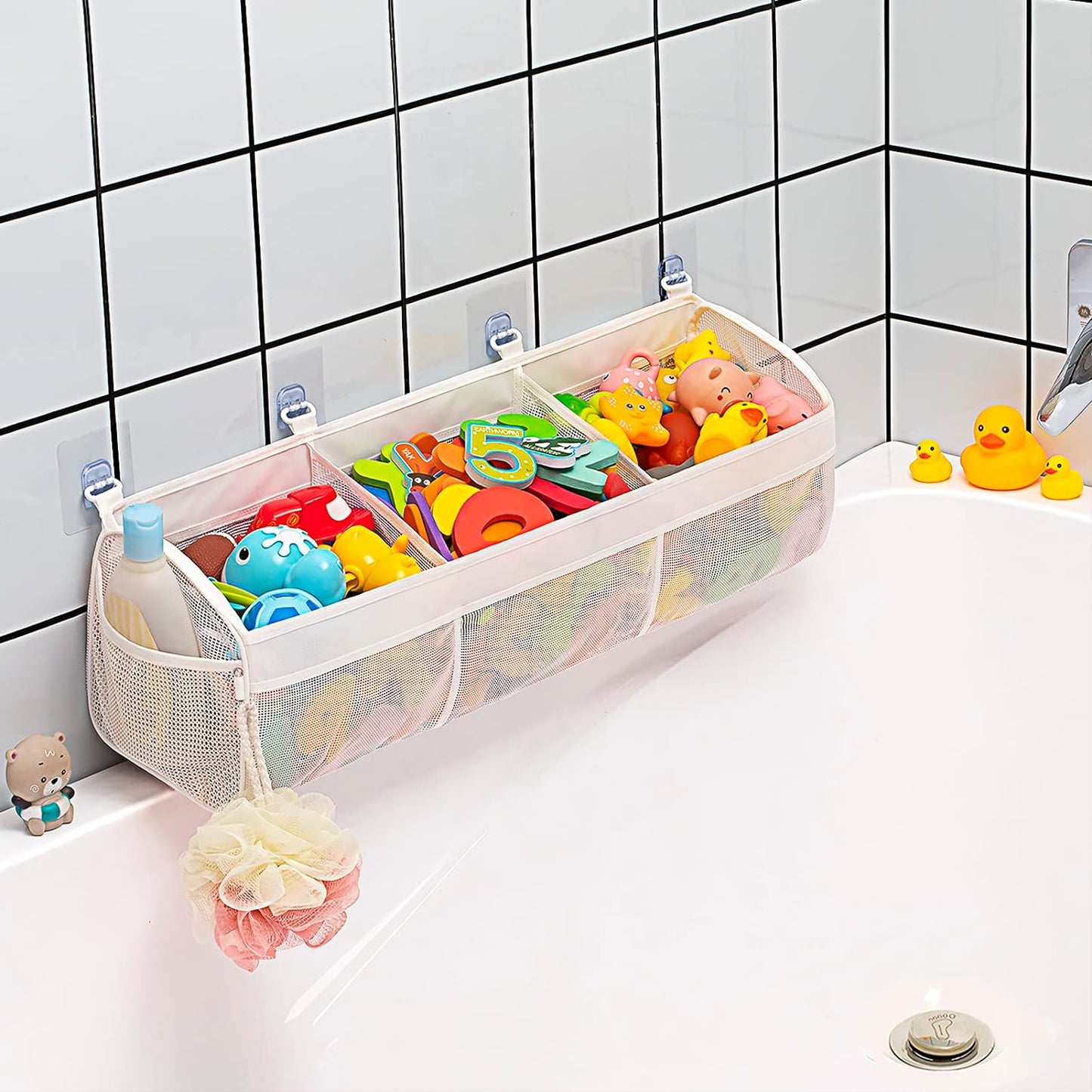 Large Capacity Horizontal Bath Toy Organizer by Austion