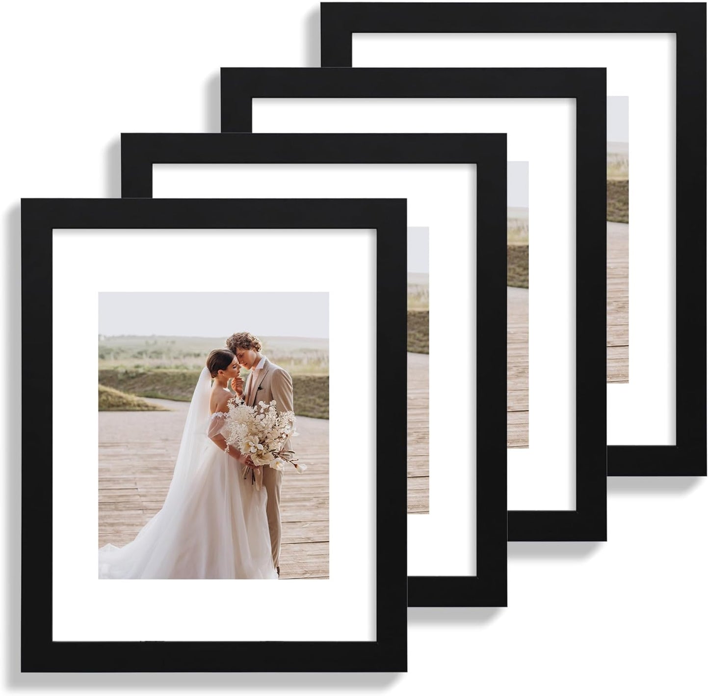 11x14 Picture Frame Set of 4 for Wall Mounting and Display