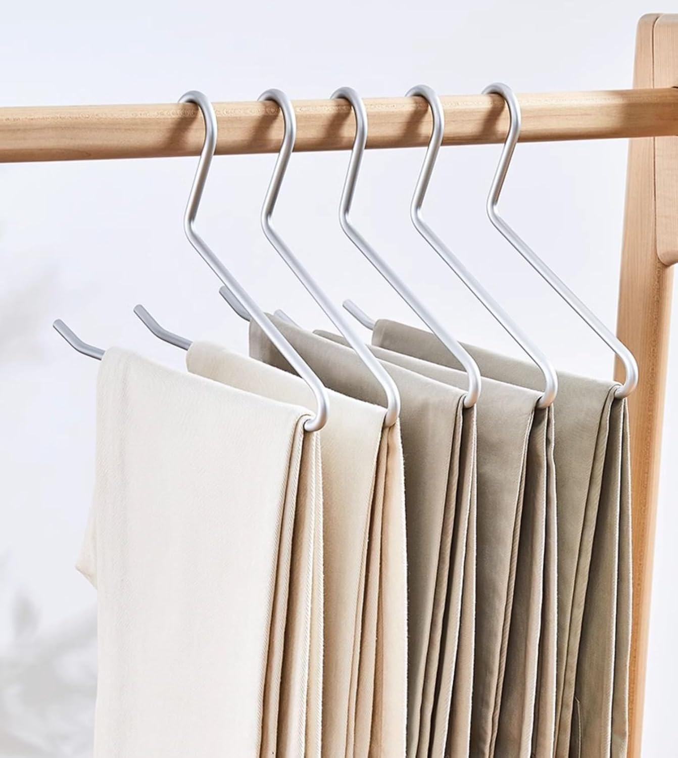 Premium Matte Silvery Aluminum Pants Hanger for Elegant Storage