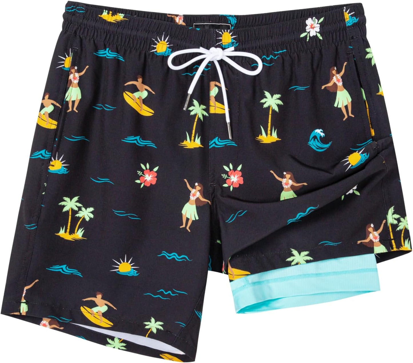 SURF CUZ Mens Swim Trunks with Compression Liner for Comfort