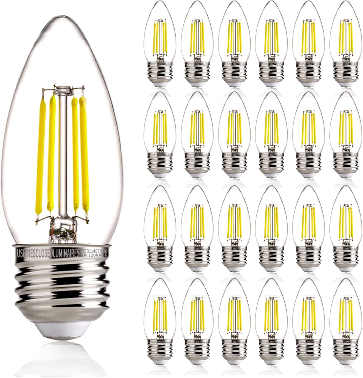B11 Chandelier Light Bulbs 5000K Daylight Candelabra LED Bulbs