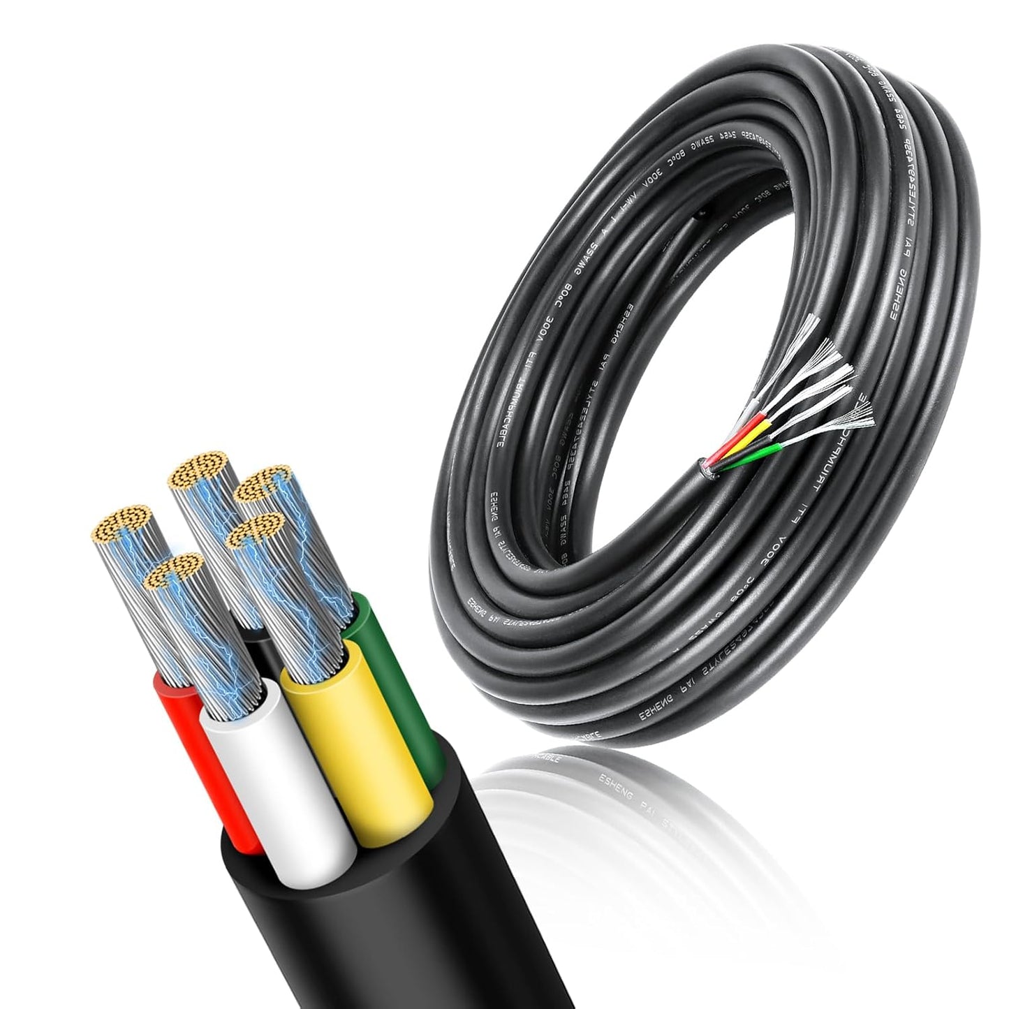 RESHAKE 22 Gauge 5 Conductor Wire for Automotive and More